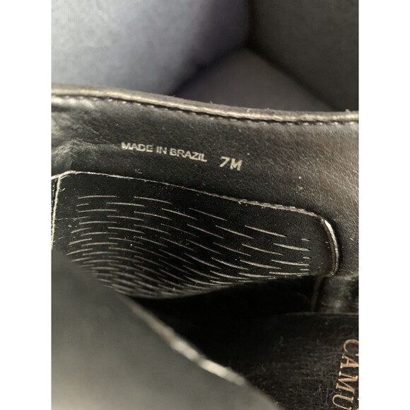 Vince Camuto VC Lavette Black Nubuck Perforated Peep Toe Block Heel Shoe Size 7 - Picture 12 of 12